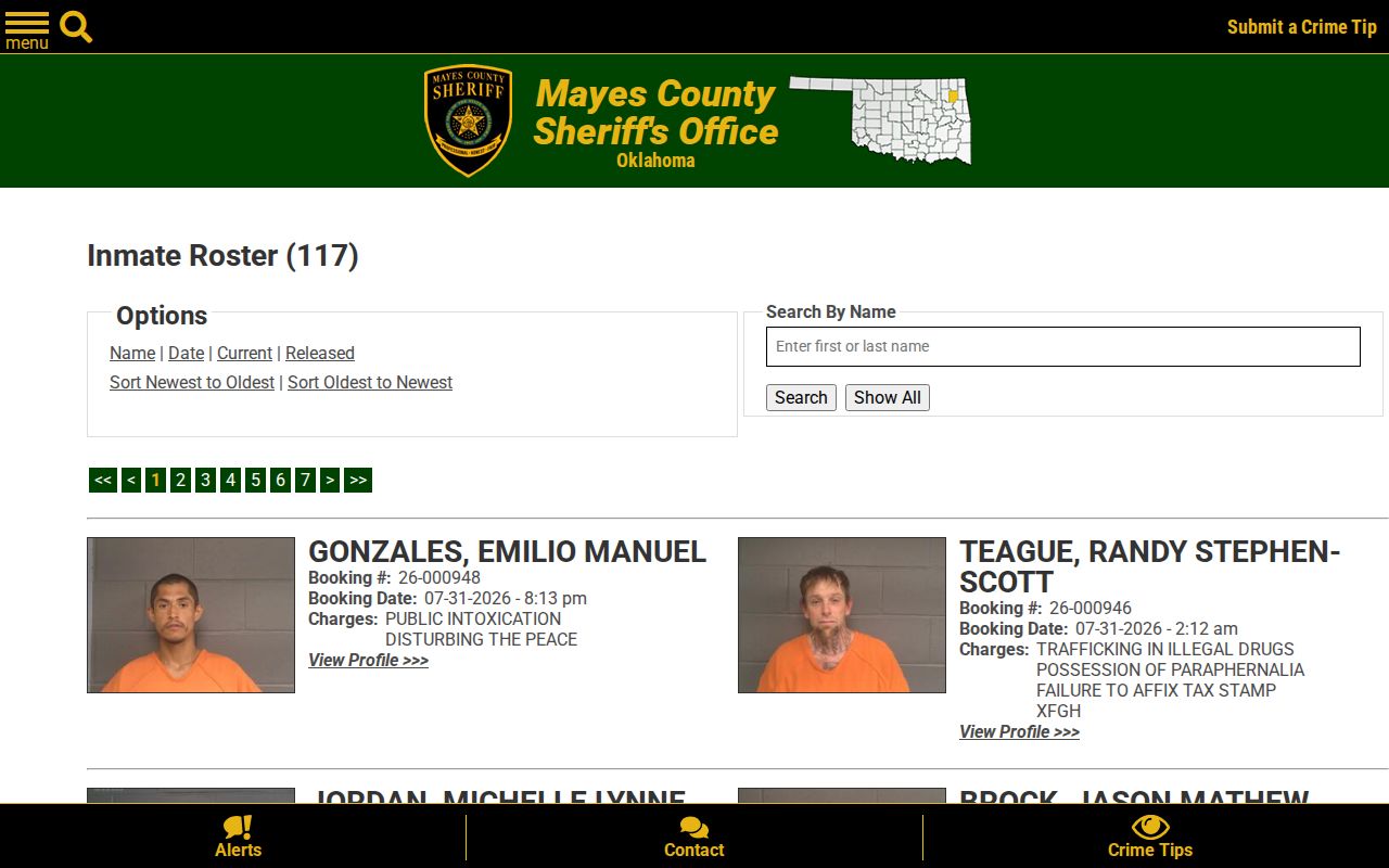 Current Mayes County roster compared with released mugshot records